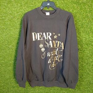 Fruit of the Loom Christmas Sweatshirt Dear Santa Ornament XL VTG USA Top 80's‎